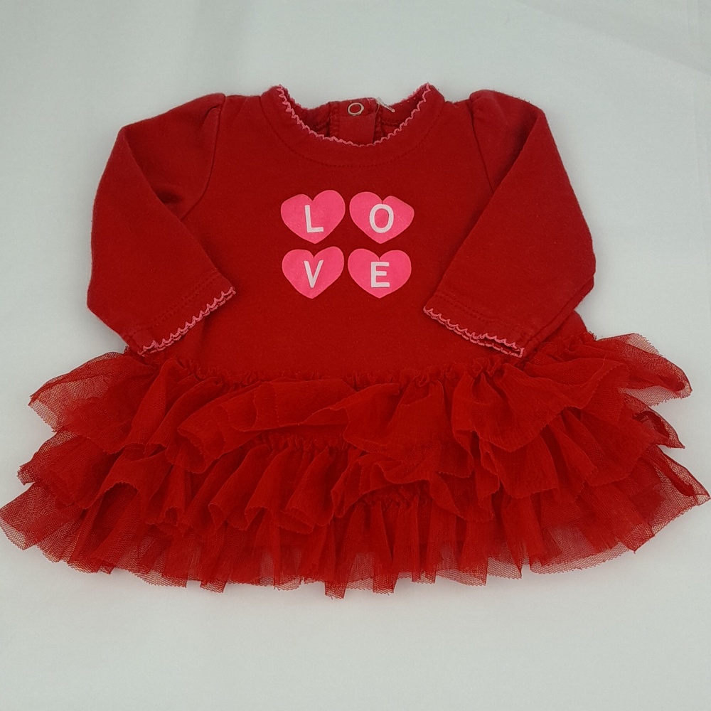 Carters Just One You 3M Red Tutu Long Sleeve Shirt Dress